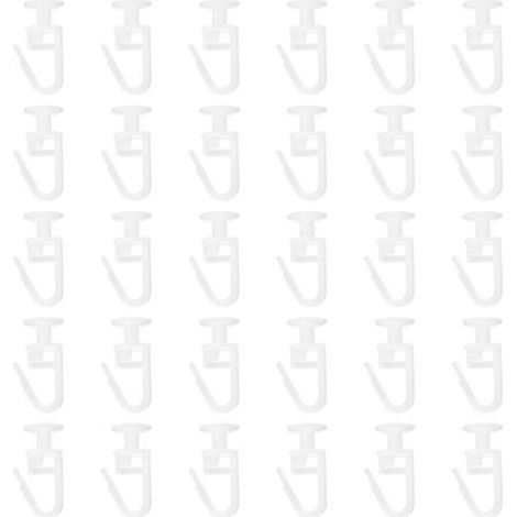 50 pezzi di cursori per binari per tende, cursori per binari per tende, ganci a scatto, ganci per tende per binari per tende a binario