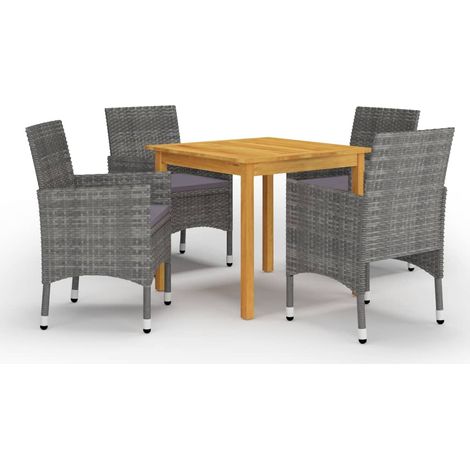 Lot de 5 Ensemble à manger de jardin,Mobilier de salle à manger Gris HH94742 (1/5)