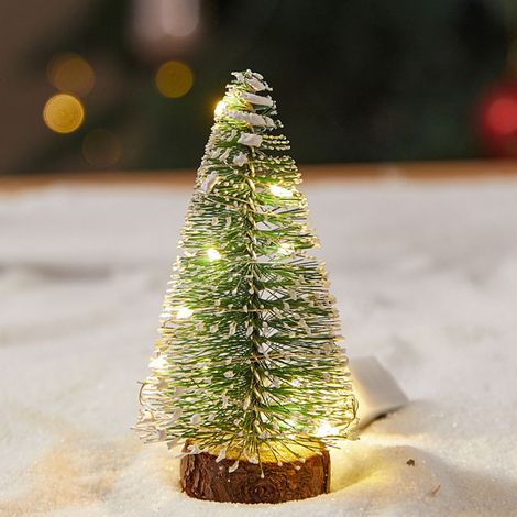 Albero di Natale innevato da tavolo 15cm Led Bianco caldo 3000K a batteria Wisdom
