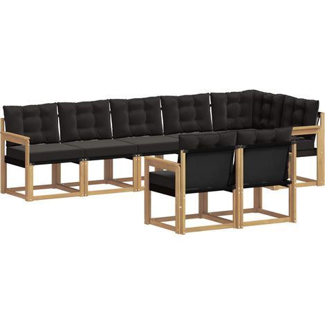 Outdoor Sofa Set with Cushion 8 pcs White and Black vidaXL (1/5)