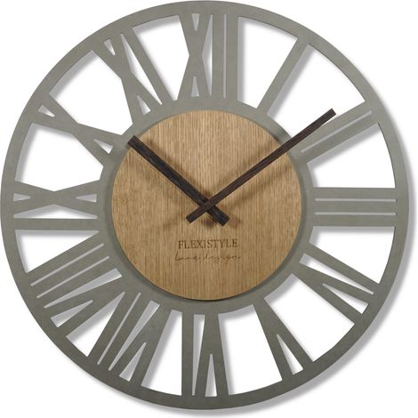 Loft Adulto Wanduhr 50 cm grau