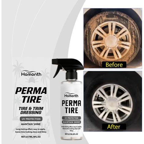 Reifenglanzspray, Felgenglanz, Schwarzglanz, tägliches Polier- und Pflegemittel für Autoreifen – 237 ml -- BIEMMEDUE (1/5)