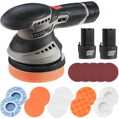 Polisseuse Voiture, 125mm Polisseuse sans Fil, 6 Vitesse Variable 2500-5500 TR/Min (1/5)