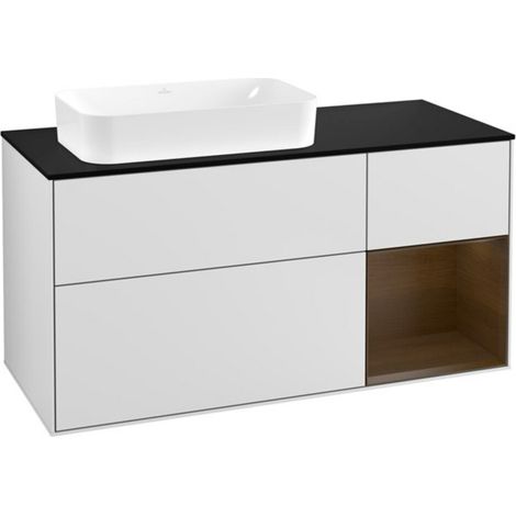 V&B Waschtischunterschrank Wandbeleuchtung Finion 120cm, Pl b m, Reg re wal ven, wh. m Lac (1/2)