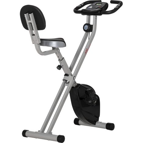 Bicicleta estática plegable con resistencia magnética de 8 niveles, acero, negra (1/4)