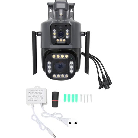 Caméra extérieure intelligente 4MP sans fil, triple objectif, surveillance à distance, zoom automatique, suivi de mouvement, prise EU 100-240V (1/5)