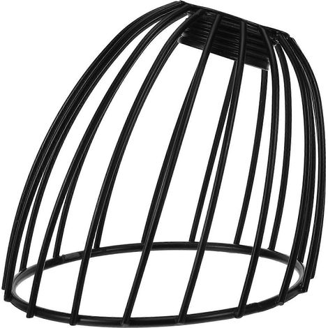 Abat-jour rétro en fer forgé : Abat-jour vintage en métal ajouré, motif cage, pour suspension et décoration intérieure, noir (1/5)