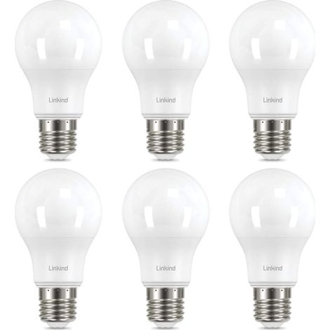 Ampoules LED E27 Blanc Froid, 8W Equivalent 60W, 5000K Lumière Blanche Froide 840lm, Ampoule Standard A60 avec Gros Culot à Vis, No Dimmable, 220v-240v, Lot de 6 (1/5)