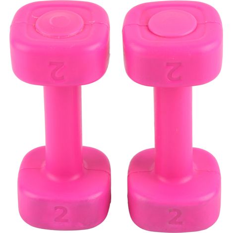 2 pièces haltères 4 lb pour musculation fitness yoga perte de poids équipement sportif rouge rose (1/5)