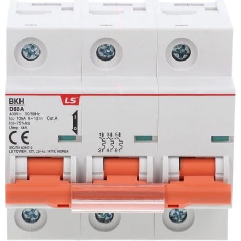 Interruttore automatico 3P D 80A 10kA AC BKH 06110350R0