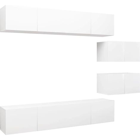 Ensemble de meubles TV 6 pcs - Armoires TV suspendues Blanc Bois d'ingénierie fr1667 - Maison La Vie (1/5)