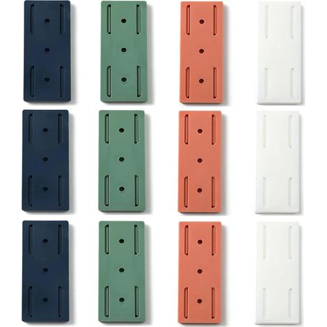 Selbstklebender Steckdosenhalter, 12 Stück, wandmontierter Steckdosenleistenhalter, stanzfreier, selbstklebender Steckdosenhalter