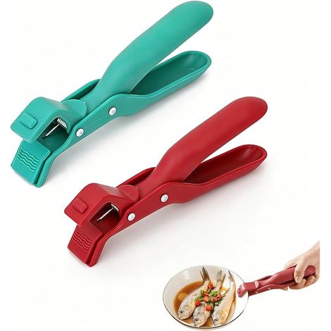 Lot de 2 pinces de cuisine en silicone anti-brûlure pour friteuse à air chaud - Pince de cuisine antidérapante - Pince de cuisine en silicone - Pince de cuisine - Pince multifonction - Support (1/5)