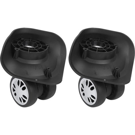 Paire de roues universelles pour valise, accessoire de rechange pour bagage cabine, fournitures de plein air, grandes roues noires