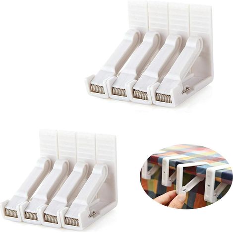 Clip Nappe - Antidérapant Réglable - Pour Table Jardin Pique-nique Cuisine Restaurant - Épaisseur Max 4,5 cm - Lot de 8 (1/5)