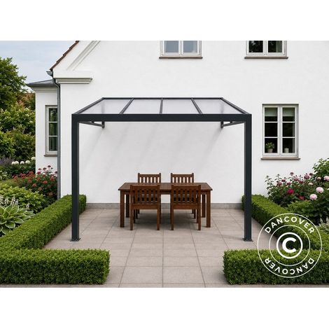 Terrassenüberdachung San Pablo Alu+, 3x3m, Schwarz - Dancover