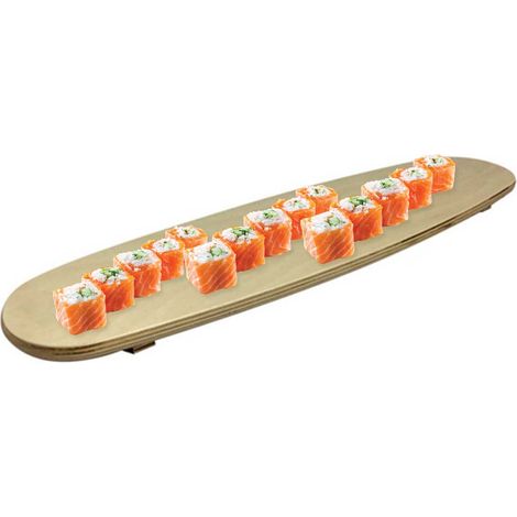 Tagliere Ovale 52x14cm in Legno Multistrato Con Piedini Sushi Salumi Formaggi (1/4)