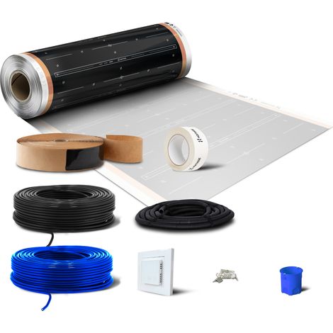 Film chauffant avec thermostat Hornisse pour chauffage au sol, kit 2 m²