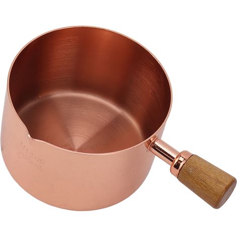 Tasse à sauce professionnelle en acier inoxydable 304 avec poignée, idéale pour la cuisine, les banquets, les pique-niques et les sorties en plein air. Couleur : or rose. Contenance : 250 ml. (1/5)
