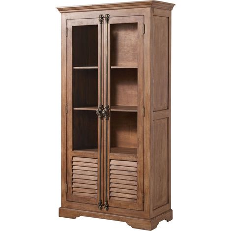 Vetrina In legno di Mango 97x45x190 oliato beige TOULOUSE 01