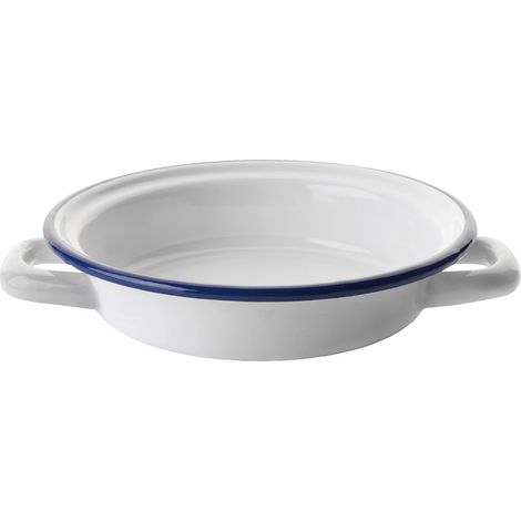 904114 PLATO DE HUEVOS ESMALTADO 14cm BLANCA