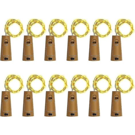 ZVD Lot de 12 guirlandes lumineuses à LED pour bouteille de vin, décoration de vacances, pour fête (1/3)
