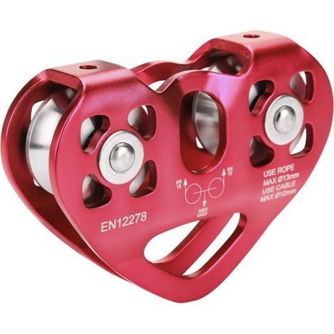 – Poulie double tyrolienne 30KN – Aluminium aéronautique – Pour corde 13 mm – Réduction de frottement pour escalade et sauvetage (1/5)