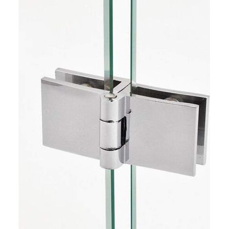 charnières pour porte en verre, charnières de porte de douche en verre à 180 degrés, pince adaptée aux verres de 5 à 8 mm d'épaisseur (1/3)