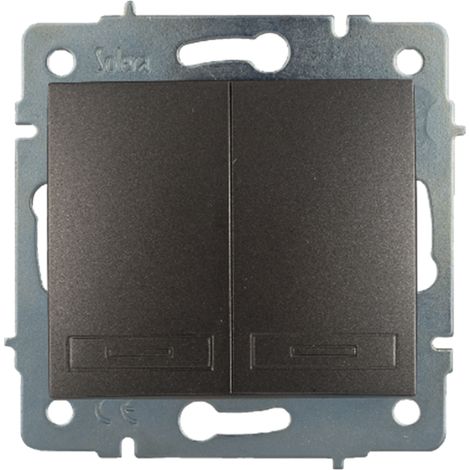Doble conmutador interruptor empotrar sin marco 10ax 250 v grafito