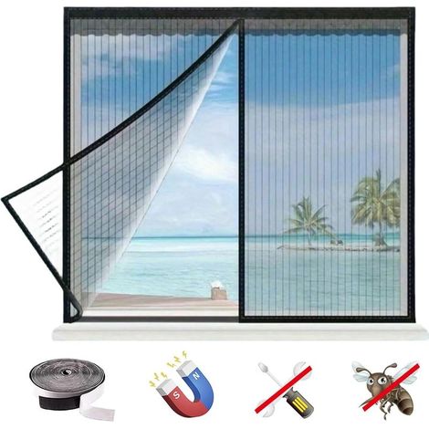 Moustiquaire Fenetre, 100x120cm Moustiquaire Aimantée Fenetre, Moustiquaire Fenêtre Aimantée, Sans Perçage, Moustiquaire Avec Protection Anti-Moustiques, pour Fenêtre Portes Patio (1/5)