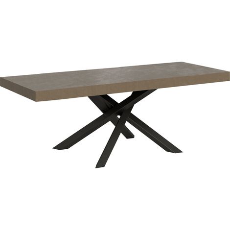 Tavolo Allungabile 160-420x90x77 cm Volantis Premium Tortora Telaio Antracite
