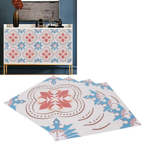 Lot de 4 pièces à vendre : stickers de sol autocollants imitation marbre pour couloirs, papier peint 3D sans résidus, décorations de salle de bain imperméables. (1/5)