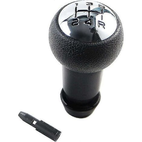 Pommeau de levier de vitesses manuel 5 rapports pour Peugeot 106 107 205 207 306 307 308 405 406 407 607 / Citroën C2 C3 C4 Picasso - Noir et argent (1/5)
