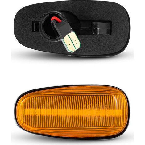 KIT 2 INDICATORI DI DIREZIONE LATERALI A LED COMPATIBILE CON Opel Astra G Zafira A / VETRO GIALLO/ LED 6000K EFFETTO XENON / CAN-BUS, PLUG AND PLAY