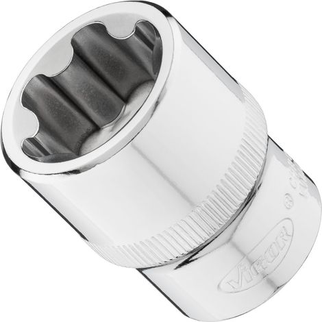 VIGOR T+ Steckschlüsseleinsatz, 1/2 (12,5 mm) Vierkant hohl, Außen TX Plus Profil, SW E26+ (1/2)
