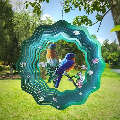 3D Kolibri Windspiel Edelstahl für Garten & Balkon, 30,5 cm