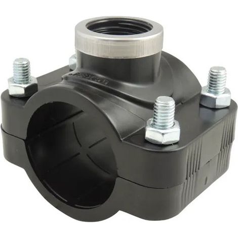 Schelle mit 90 mm Durchmesser und 50 x 60 mm Innengewinde.