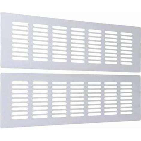 Griglia di ventilazione rettangolare in alluminio, 30 cm – Per cucina, bagno, garage – Facile installazione con fori preforati – Confezione da 2 -Crezuo