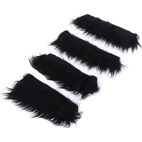 Tissu en fausse fourrure 2x60 pouces, 4 pièces, couleur Pure, doux, confortable, lavable, fausse fourrure noire moelleuse pour arbre de nol de table (1/5)