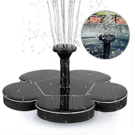 Fontaine solaire, pompe à eau solaire extérieure avec panneau solaire en silicium monocristallin, kit de pompe à eau pour aquarium, compatible avec les fontaines de bassin de jardin. (1/5)