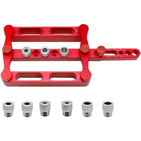 Gabarit de perçage autocentrant pour tourillons 6/8/10 mm, guide de perçage pour tourillons en bois, positionnement pour le travail du bois (1/4)