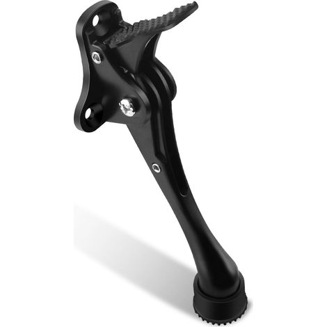 Butée de porte de 14 cm de long, butée de porte à pédale avec vis, convient aux portes intérieures et extérieures, noir (1/5)