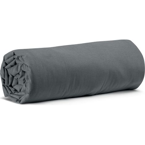 VIVARAISE - Drap housse Calita gris anthracite - 180x200 cm avec bonnet 30 cm