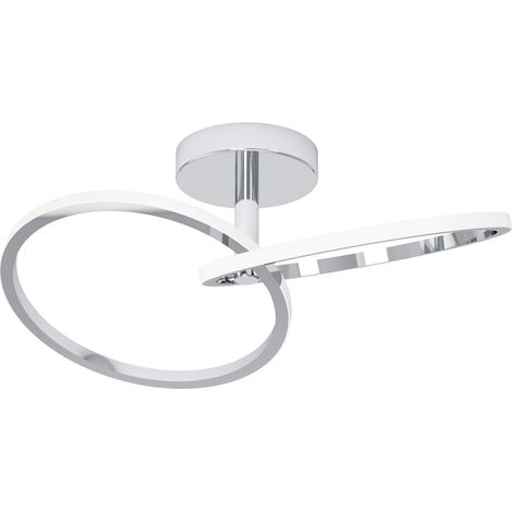 Plafoniera Moderna Congiunti Acciaio Cromo Plastiche Bianche Led 12W 1500Lm Ip20
