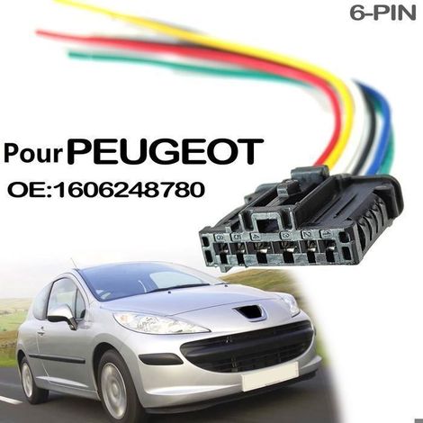 Connecteur feu arrière 6 broches précâblé 1606248780 pour PEUGEOT 206/207/307/208 (1/5)