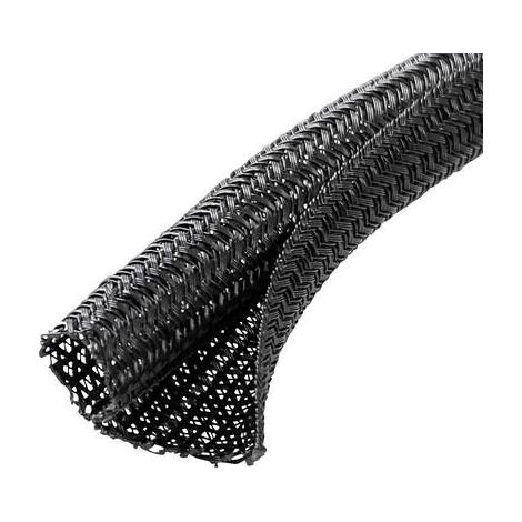 QUADRIOS 25CA478 25CA478 GAINE TRESSÉE NOIR POLYESTER 16 À 17 MM MARCHANDISE VENDUE AU MÈTRE