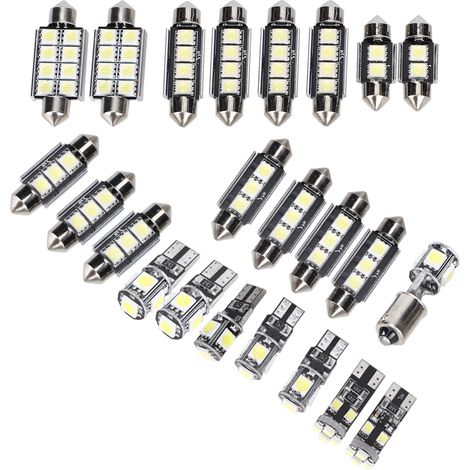 Ampoules LED blanches SMD T10 6500K 150LM 12V, adaptées aux liseuses automobiles (23 ampoules) (1/5)