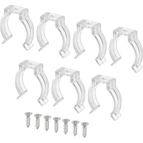 T8 U Clips Support Console Fluorescent Tube Lumière Fixture Plastique Tuyau Pinces avec Vis pour LED Ampoules Plafonnier Lampe Coffret de 10 (1/5)