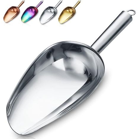 Cuchara para galletas y harina de acero inoxidable de primera calidad, 237 ml / 23 cm, color plata.