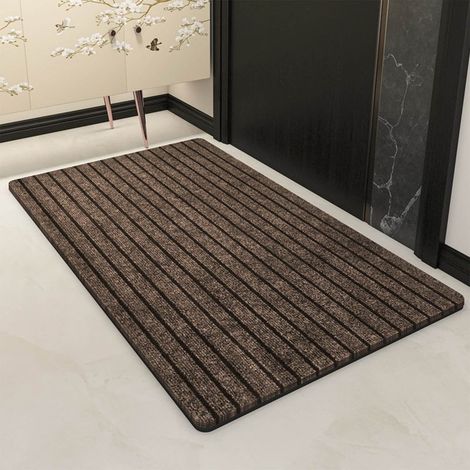 Strapazierfähige Fußmatte, 40 x 60 cm, rutschfest und robust, für den Eingangsbereich, waschbar und schnelltrocknend, für den Außenbereich, auch als Innendekoration geeignet, kaffeefarben (1/5)